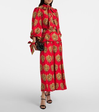 Blusa de seda estampada con lazada | Dolce&Gabbana