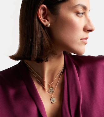 Eye Tarot Card 14kt gold pendant necklace with turquoise and diamonds | Sydney Evan