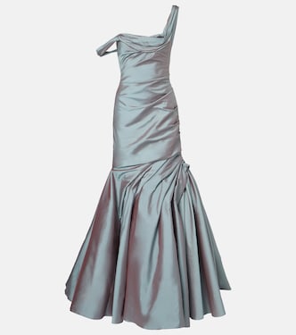 Asymmetric ruched gown | Marmar Halim