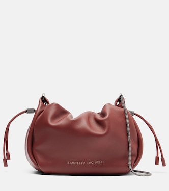 Mellow Mini leather crossbody bag | Brunello Cucinelli