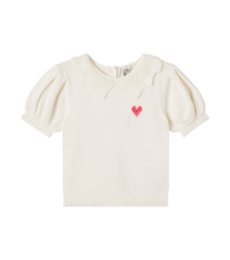 Niko钩编边饰棉质上衣  | Bonton