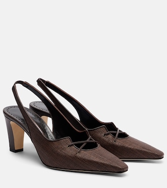 Montbalo raffia slingback pumps | Manolo Blahnik