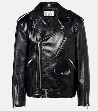 Wattierte Bikerjacke aus Leder | Saint Laurent