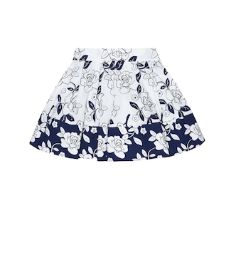 Falda evasé de algodón floral | Monnalisa