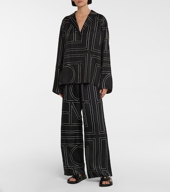 Camisa de seda bordada con logo | Toteme