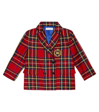 Blazer de lana virgen a cuadros | Dolce&Gabbana Kids