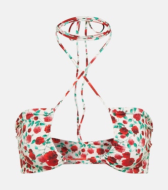Top de bikini con cuello halter y flores | Magda Butrym