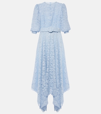 Vestido midi asimétrico de encaje floral | Costarellos