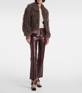 Mid-rise leather flared pants | Chloé