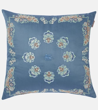 Embroidered cotton satin cushion | Etro