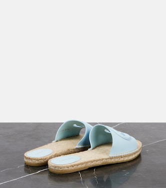 GG cutout leather espadrille slides | Gucci