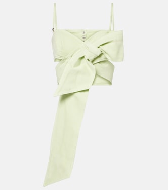 Bow-detail denim top | Blumarine