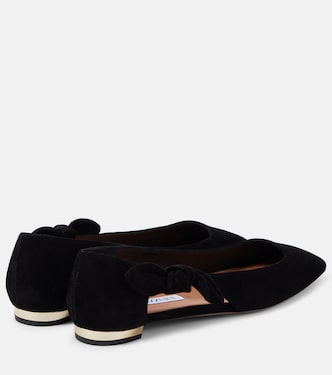 Very Bow Tie suede ballet flats | Aquazzura