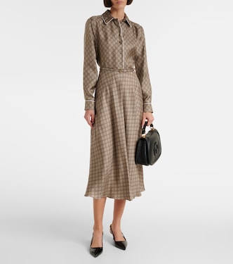 Robe chemise GG en soie | Gucci