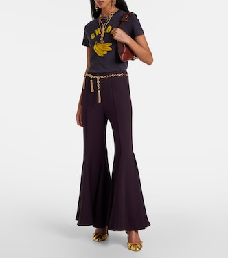 Pantaloni flared in crêpe di raso | Chloé