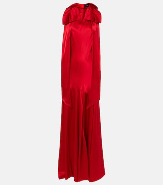 Bow-detail open-back silk satin gown | Simone Rocha