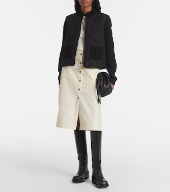Gonna midi in twill di misto cotone | Moncler
