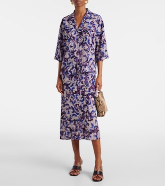 Jupe crayon à fleurs | Dries Van Noten