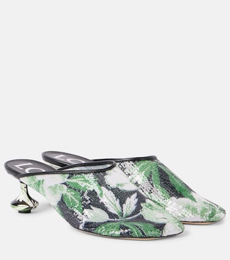 Toy 45 floral sequined mesh mules | Loewe