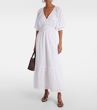 Abito midi Daphne in sangallo di cotone | Melissa Odabash