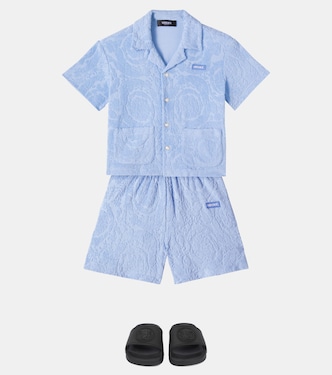 Shorts de felpa en mezcla de algodón | Versace Kids