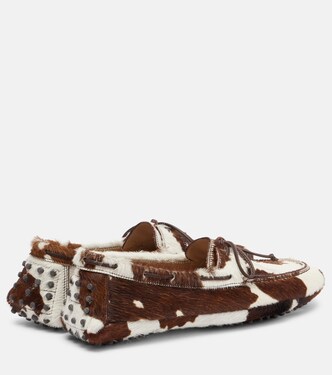 Printed calf hair driving shoes | Le Monde Béryl
