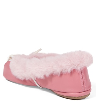 Shearling-trimmed leather ballet flats | PèPè