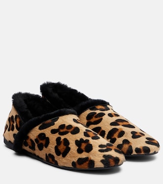 Shearling-lined calf hair slip-on shoes | Yves Salomon