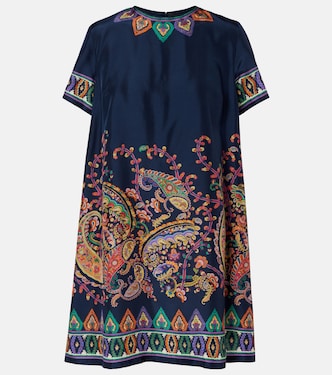 Vestido corto habotai de seda con paisley | Etro