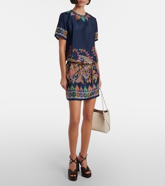 Vestido corto habotai de seda con paisley | Etro