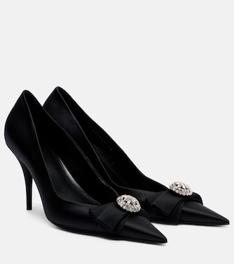 Avenue Palazzo 90 embellished satin pumps | Balenciaga