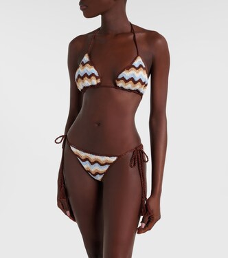 Bikini-Oberteil Summer Chevron aus Häkelstrick | Anna Kosturova