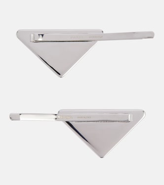 Set di 2 fermacapelli con logo | Prada