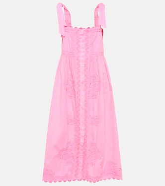 Self-tie cotton poplin midi dress | Juliet Dunn