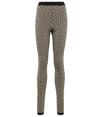 Leggings de jacquard en mezcla de lana | Balmain
