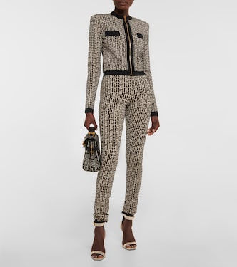 Leggings de jacquard en mezcla de lana | Balmain