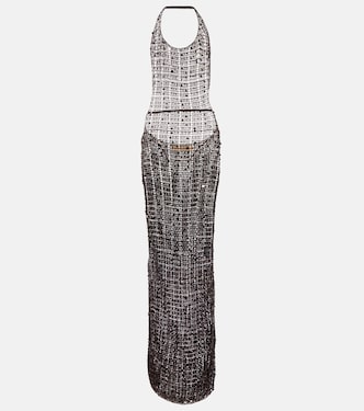Abito lungo con paillettes e cut-out | Aya Muse