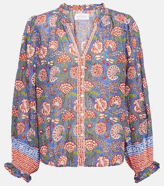 Marcella printed cotton-blend top | Velvet