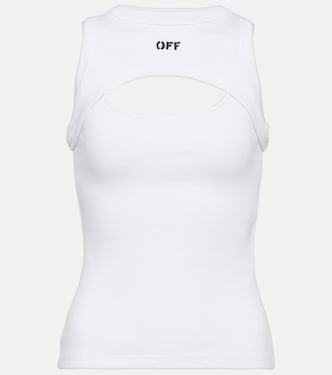 Off Stamp cotton cutout tank top | Off-White