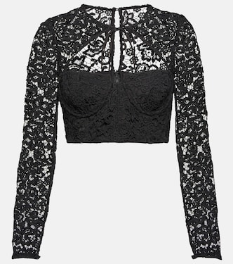 Cropped-Top aus Spitze | Self-Portrait