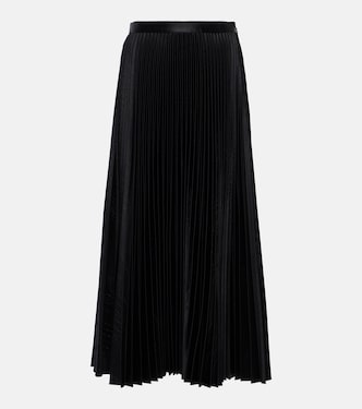 Falda midi de satén plisadan efecto cocodrilo | Alaïa