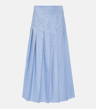 GG Supreme Oxford cotton midi skirt | Gucci
