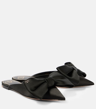 Un Château Bow satin mules | Valentino Garavani