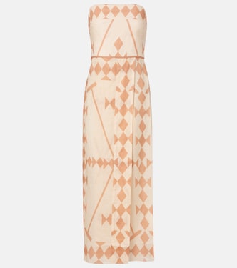 Vestido largo de lino estampado | Johanna Ortiz