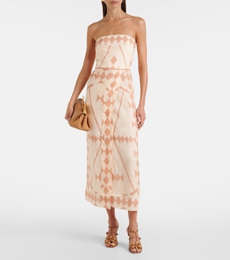 Vestido largo de lino estampado | Johanna Ortiz