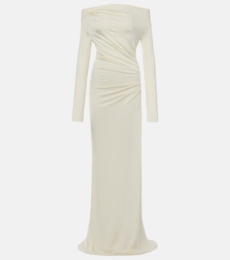 Draped off-shoulder jersey gown | Victoria Beckham