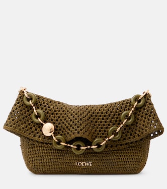 Paula's Ibiza Ola S号酒椰叶纤维单肩包 | Loewe