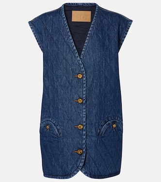 Veste sans manches Suffolk matelassée en jean | Blazé Milano