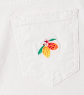 Embroidered cotton-blend twill pants | Fábula