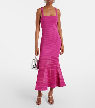 Vallarie ribbed-knit sheer midi dress | Simkhai